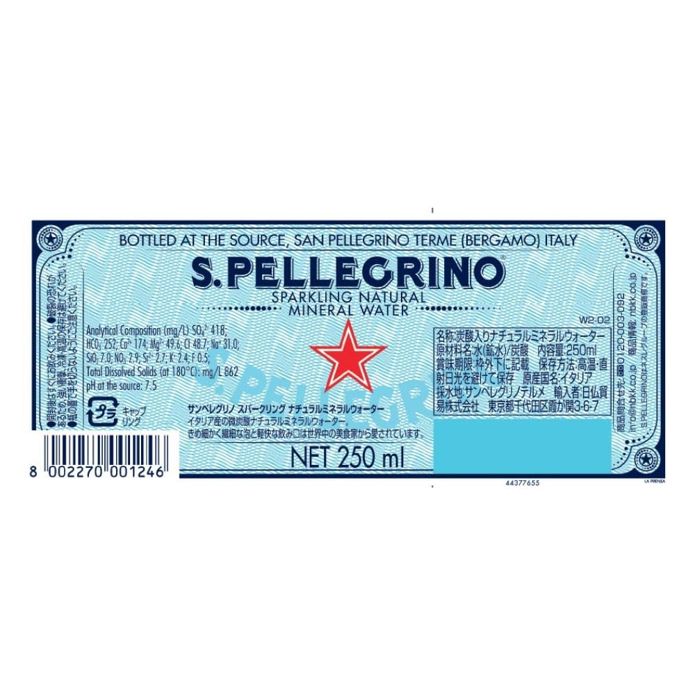 San Pellegrino Sparkling Water Glass Bottle