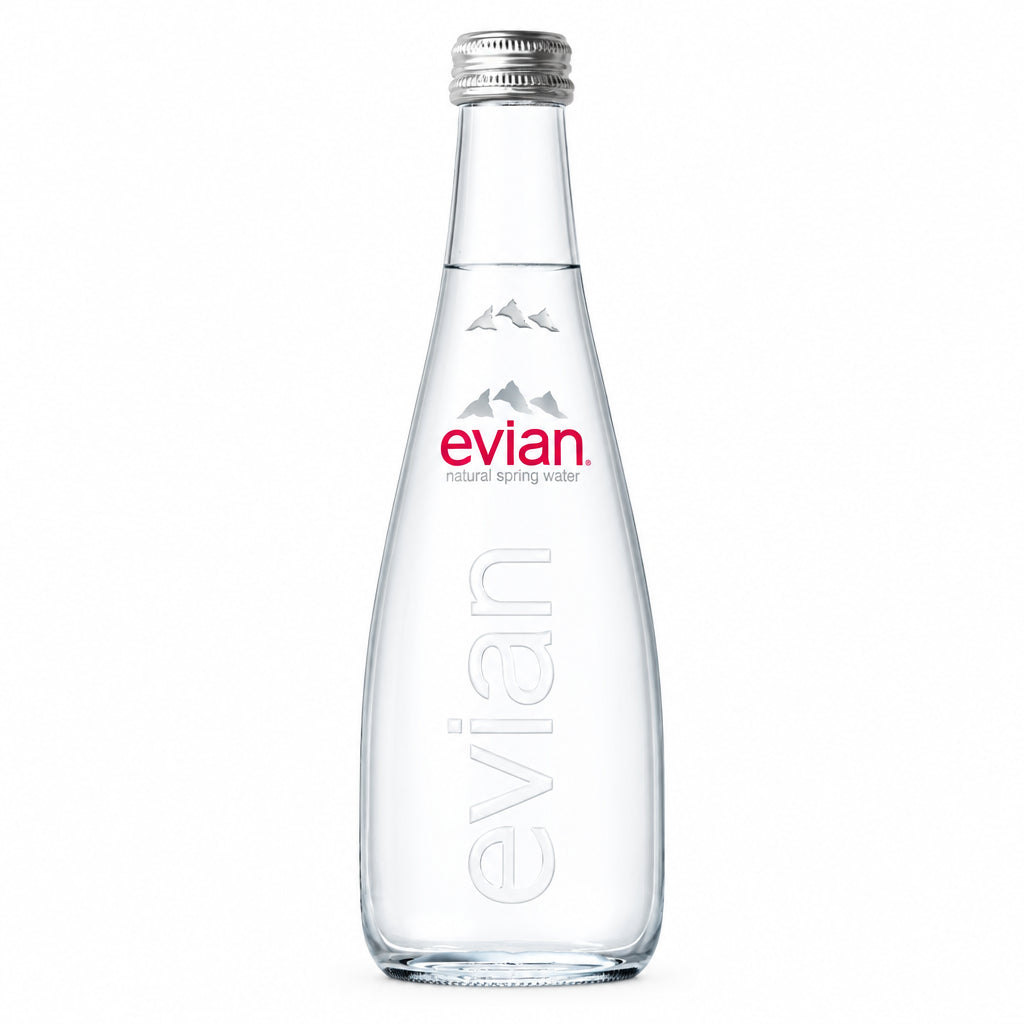 Evian - Natural Spring Water Glass Bottle (330ml, Pack of 20)
