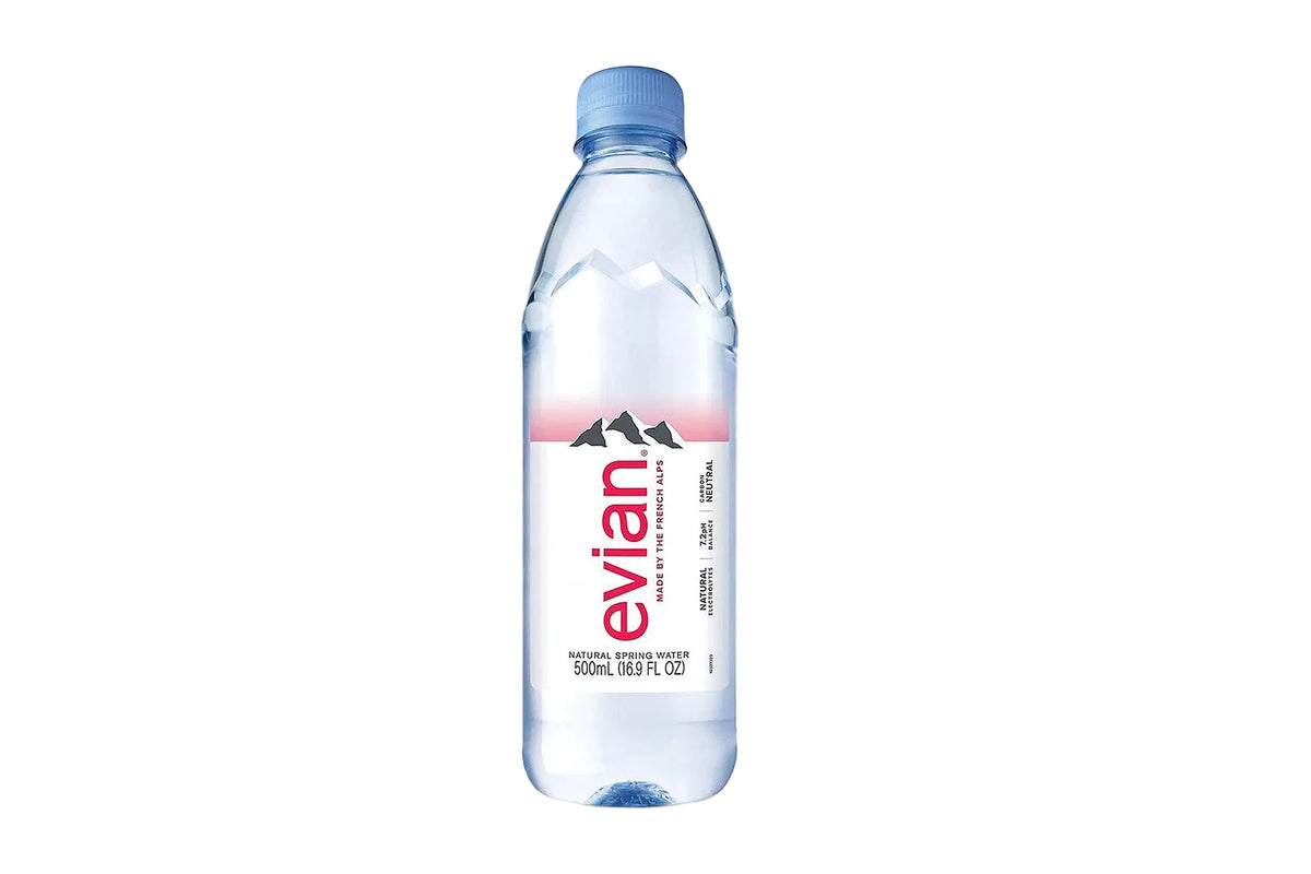Evian - Natural Mineral Water Pet Bottle (500ml, Pack of 24)